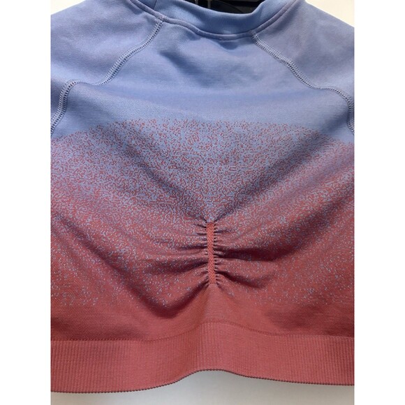 GYMSHARK Adapt Ombre Seamless Long Sleeve Crop Top Women’s Size Small Blue Pink - Picture 6 of 6
